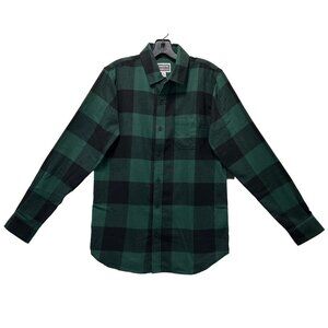 Cornerstore Bodega - Men Long Sleeve Plaid Shirt - Green/Black - Small